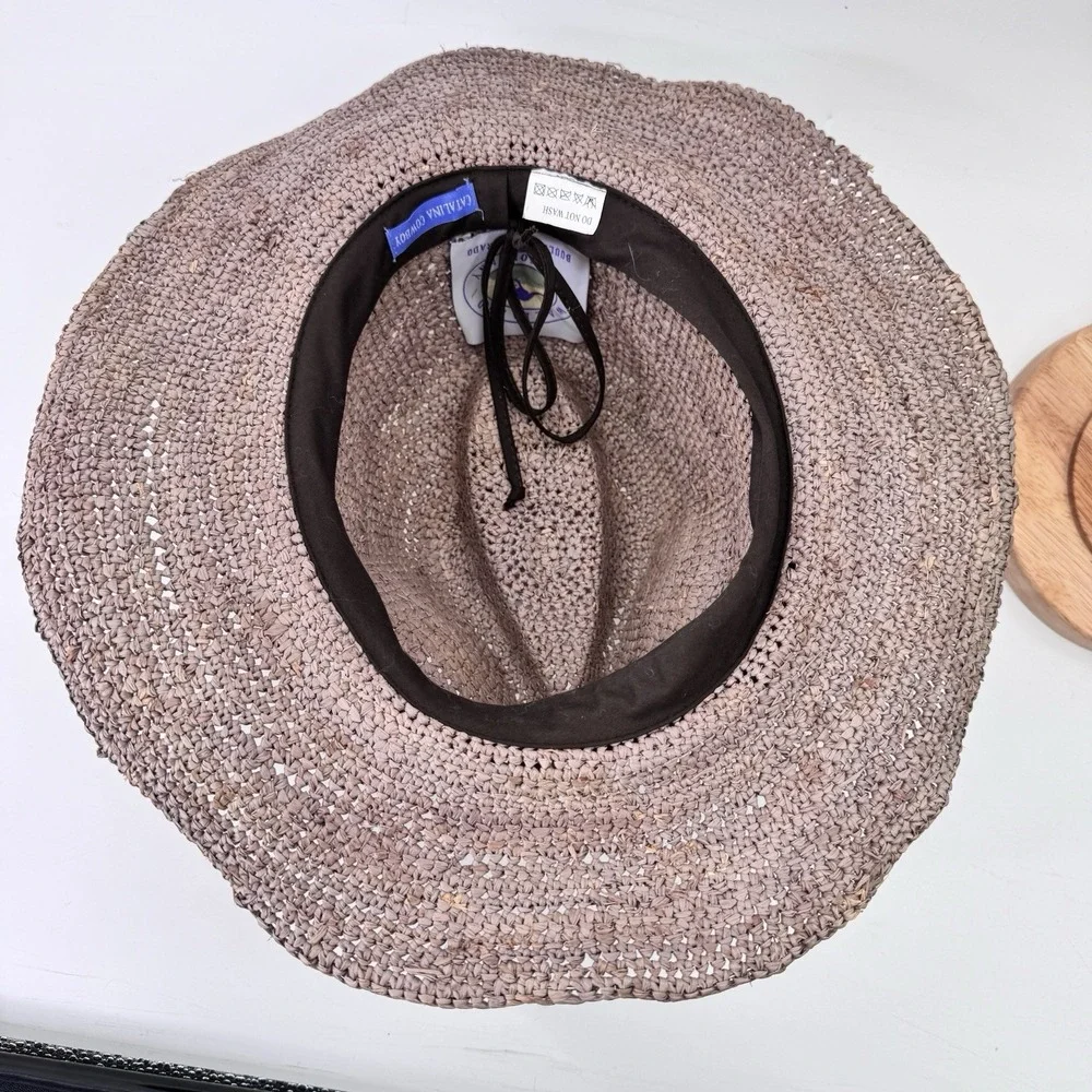 Wallaroo Neutral Straw Beach Sun Hat with Braided Accent